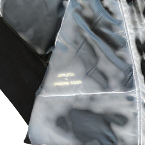 Athleta x Simone Biles Sateen Bomber Jacket Pristine Black NWT Size M - Picture 11 of 12